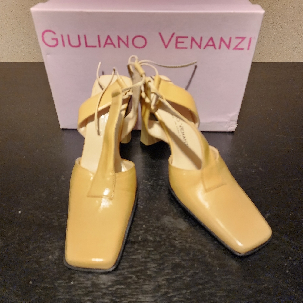 New Giuliano Venanzi square toes shoes Made in Italy